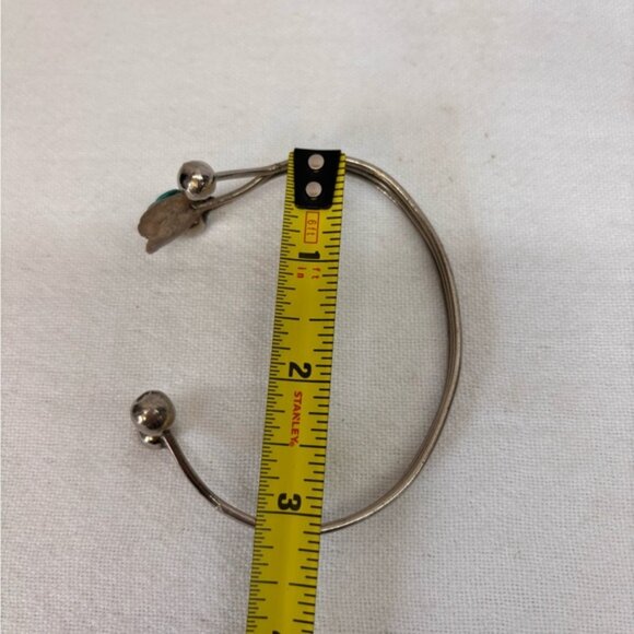Unique Navajo Unisex Silver Open Cuff Bracelet with Turquoise Colour - Picture 14 of 14